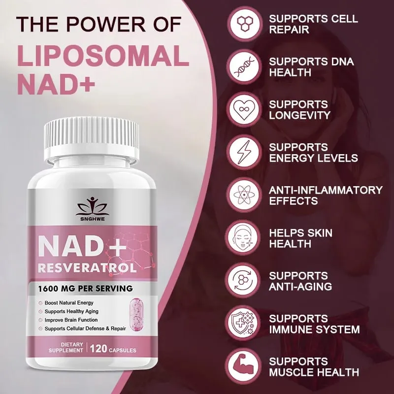 NAD Supplements - Anti-Aging Cell Booster NAD+ Booster Nicotinamide Riboside Alternative Natural Energy & Cellular Health