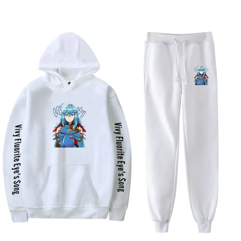 Harajuku Comfortable Vivy Fluorite Eye's Song Print Sweatshirt Sweatpants Hoodies+ Trousers Suit Boys/Girls 2 Piece Set Clothes — image 30