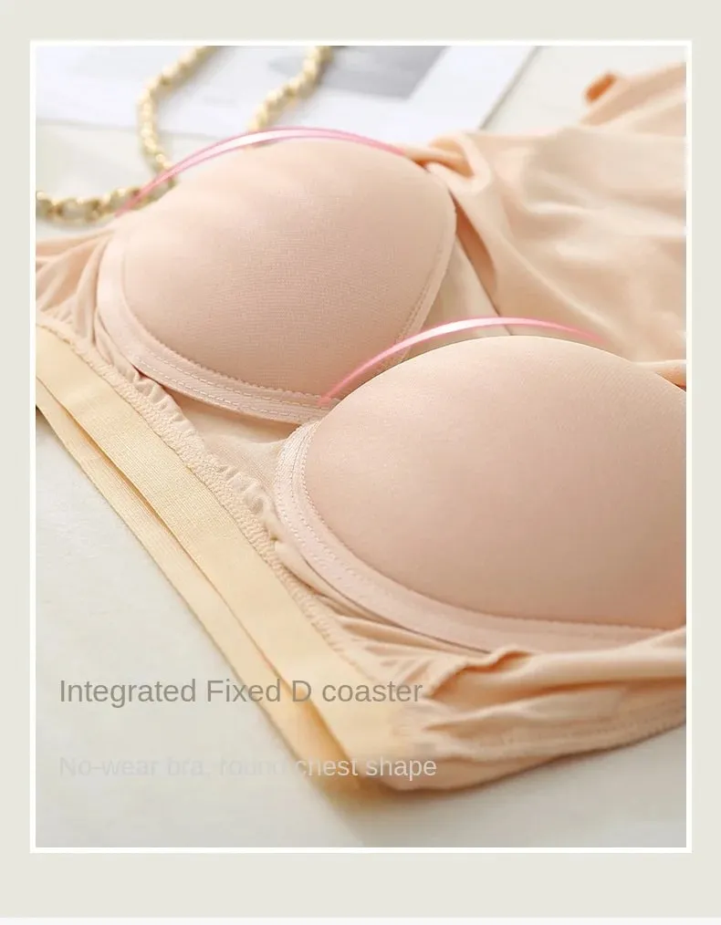 M-3XL für 35–85 kg, Modal, Übergröße, Camisole-Tanktop mit festem Körbchen, gepolsterte Damen-Brustunterwäsche, verschleißfrei