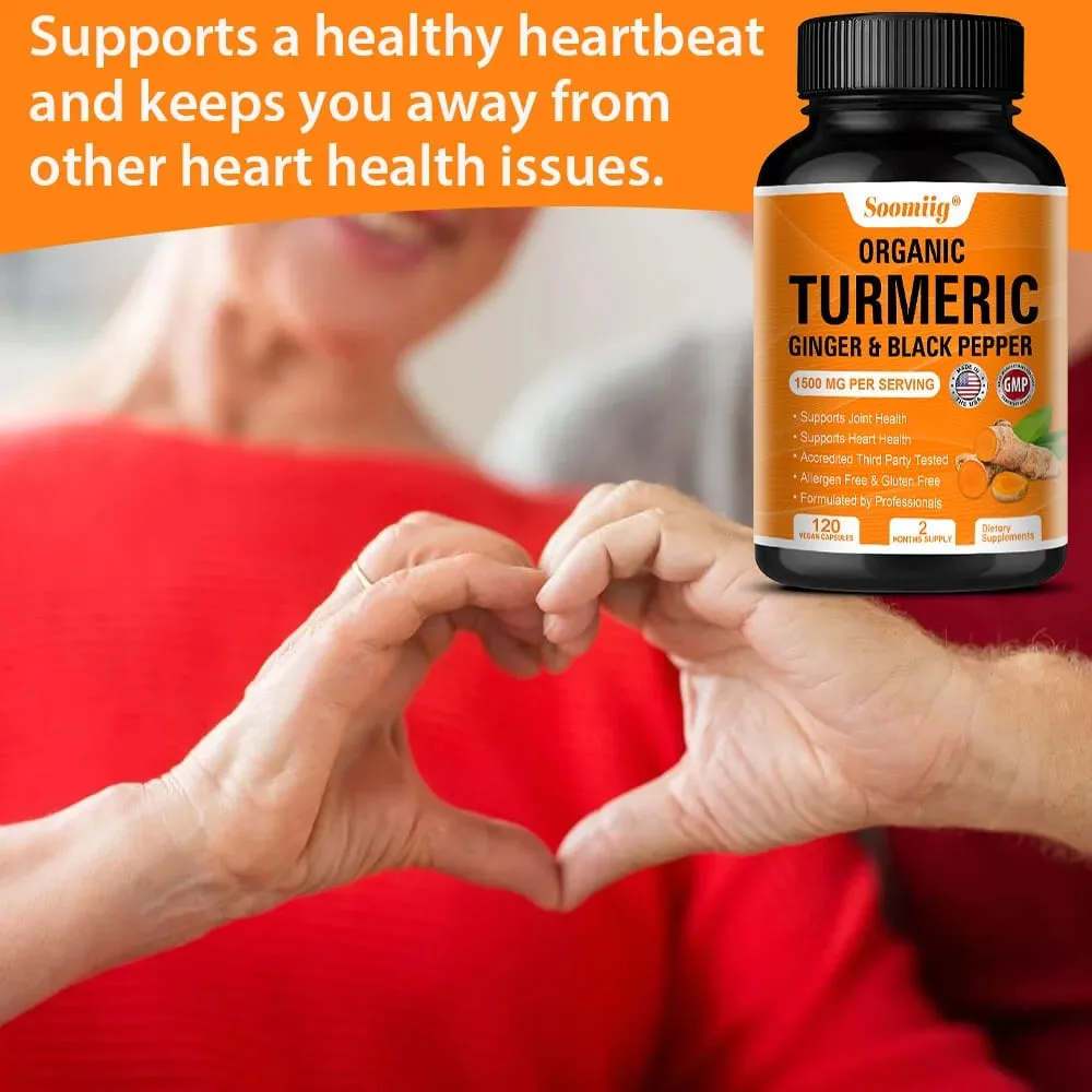 Turmeric Curcumin with Black Pepper Extract 1500mg Joint & Immune Health Support - High Absorption Turmeric Supplement NON-GMO — image 7