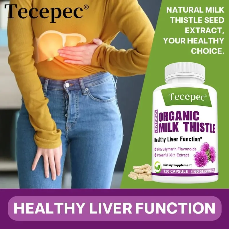 Viên nang cây kế sữa Hỗ trợ chống oxy hóa Chức năng gan khỏe mạnh Giải độc làm sạch Chăm sóc tim mạch Sức khỏe & khả năng miễn dịch của da — image 2