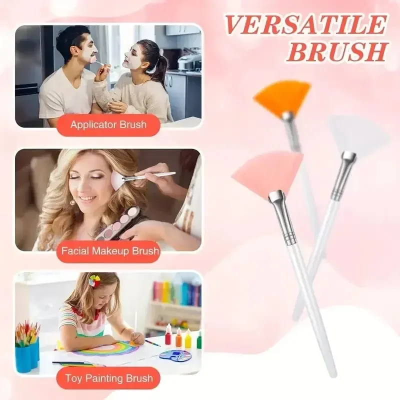 3/6/12pcs Practical Facial Brushes Fan Shape Brush Flat Head Face Mask Applicator Soft Portable Mask Brushes Cosmetic Tools — image 5