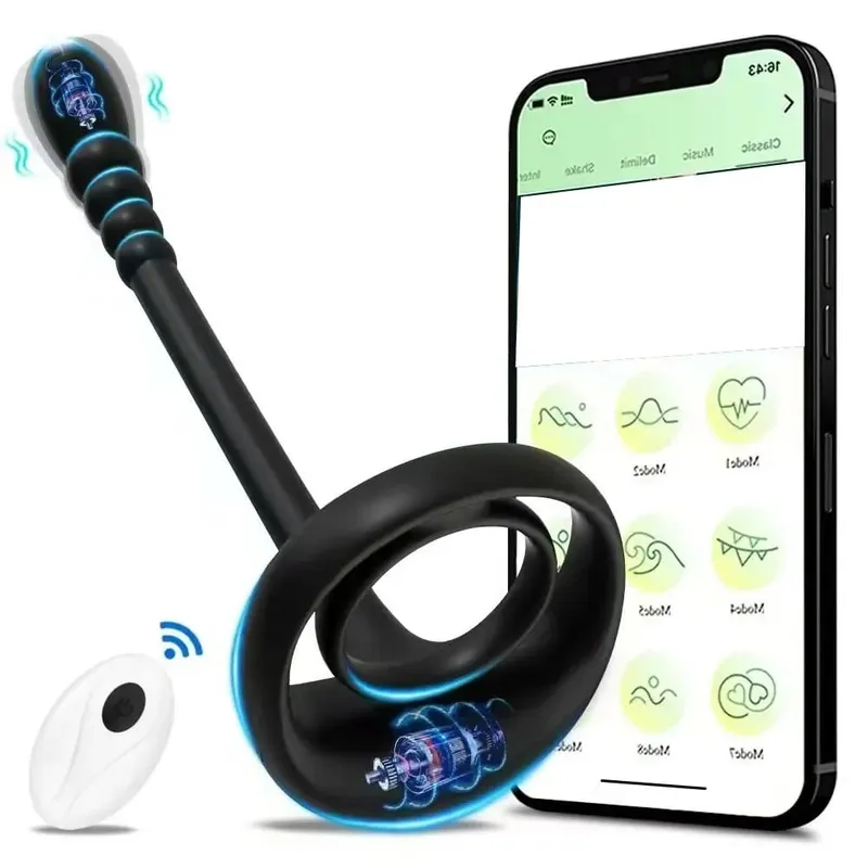 APP di Controllo Remoto Cockring Anello Vibratore per Gli Uomini Testicolo Massaggio Prostata Stimolare Anale Butt Plug Masturbatore Giocattolo Adulto Del Sesso — image 8