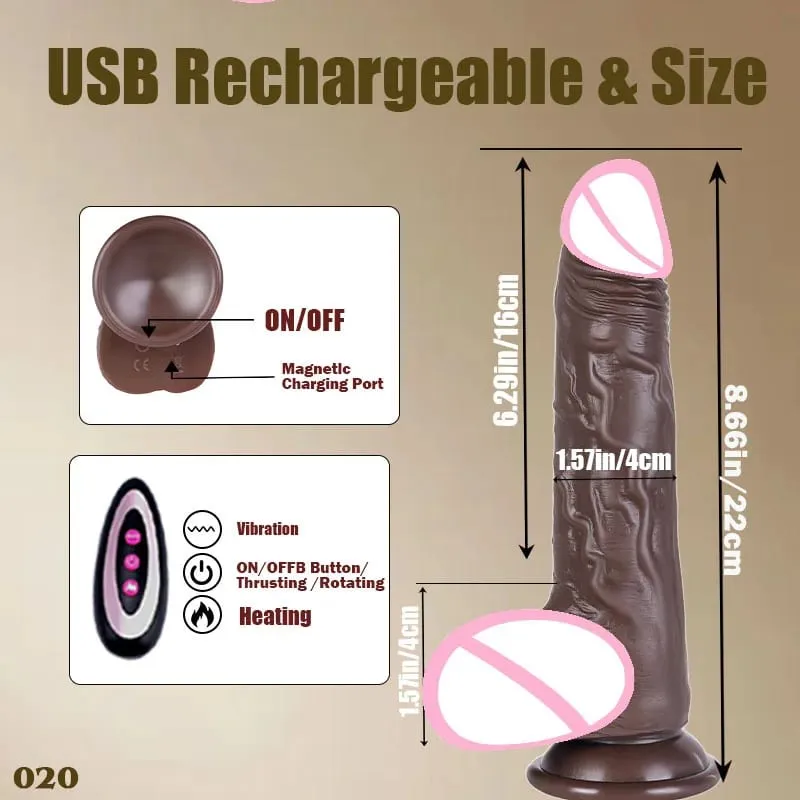 9 trybów wibracji 3 tryby rozciągania i 3 tryby wytrząsania Dildo elektryczne kobiece zabawki erotyczne silikonowe Dildo teleskopowe wibracje wibracyjne ogrzewanie 18+ — image 14