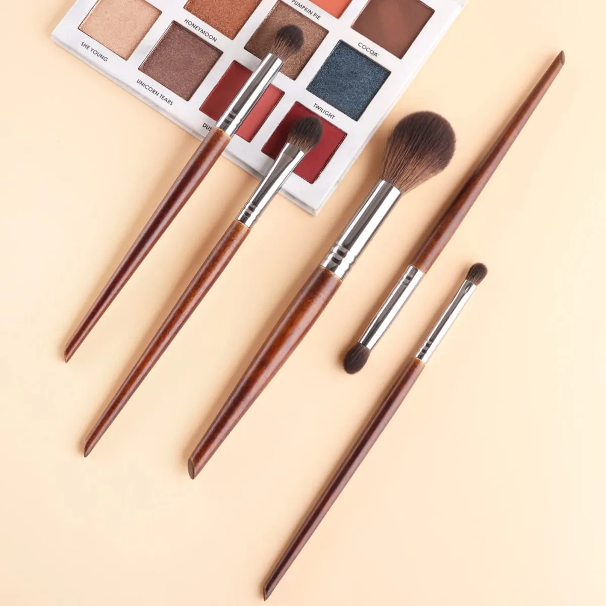 Set di pennelli per trucco naturale da 5 pezzi Kit di pennelli per trucco per ombretti per sfumare il pennello per trucco maquillage