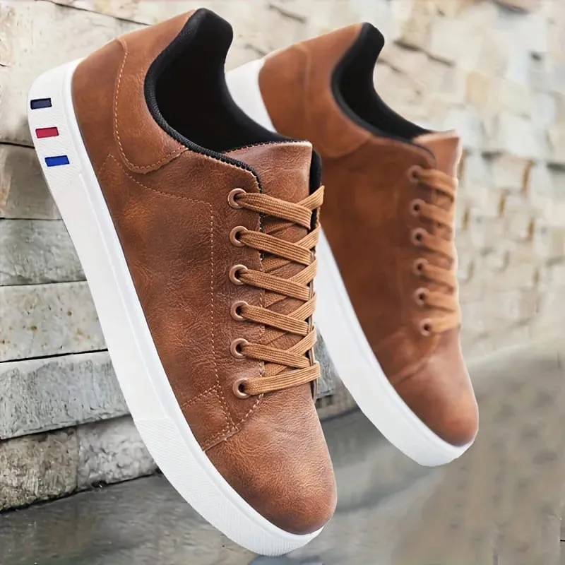 Black Vulcanized Sneakers Men's Flats Comfortable Shoes Lace up Zapatillas Hombre Autumn Spring Fashion Sneakers Plus Size 39-48 — image 8