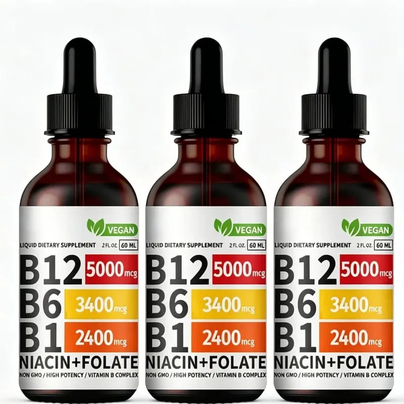 Vitamin B6 Drops Complex B12 B1 Folat Flydende Supplement Support Fordøjelsessystem Drops Flydende Triple Absorption Flydende Drop — image 8