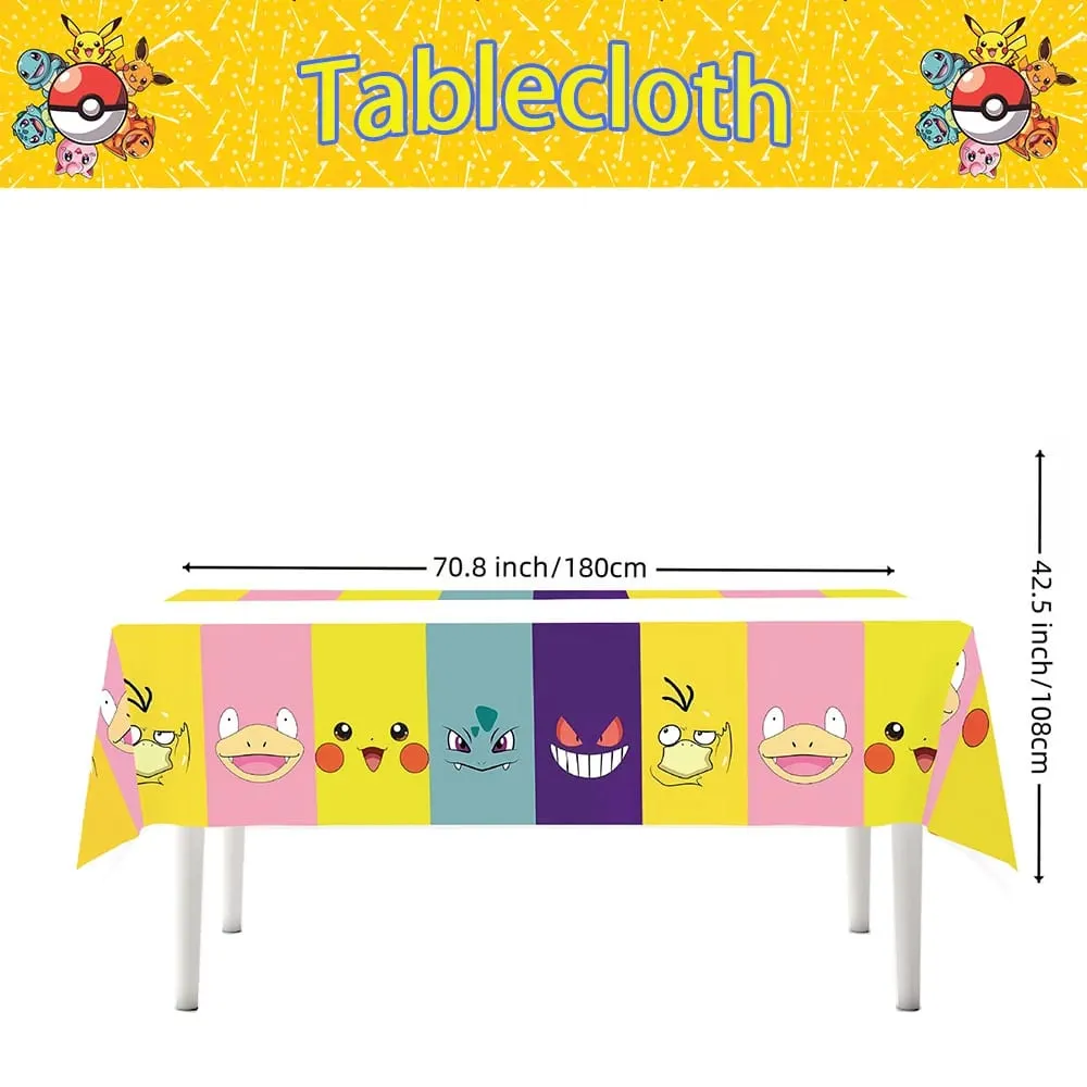 1/10 stk Pokemon dug Fødselsdagsdekoration Engangsdug Pikachu borddækning Børn Fødselsdagsgaver Baby Shower Supplies — image 5