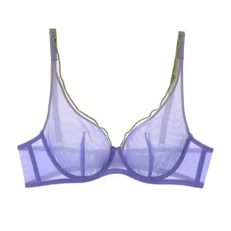 Set di reggiseno a coppa piena da donna di nuovo arrivo Set di biancheria intima comfort quotidiano ultra sottile minimizzatore supporto sexy anti-cedimento laterale sottile ABCD — image 8