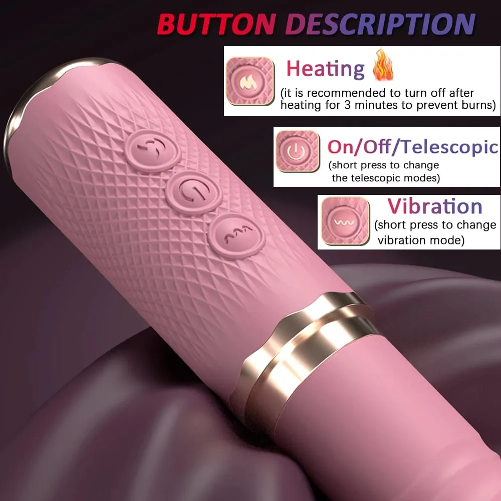 มอเตอร์คู่ที่สมจริง Thrusting Dildo Vibrator พร้อมความร้อน 10 โหมดของเล่น Vibrator Clitoral Stimulator สำหรับ Anal กระตุ้น — image 4