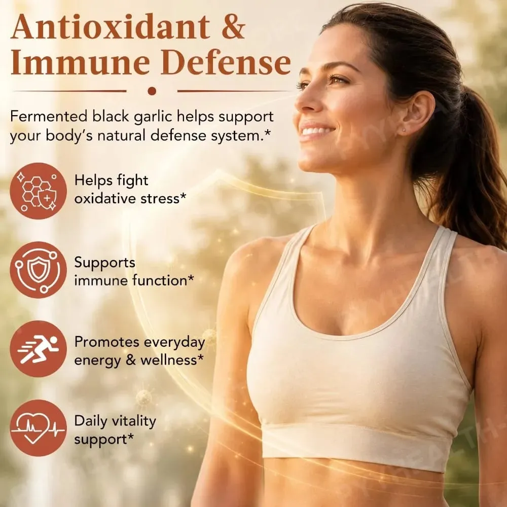 Estratto di aglio nero Softgel 600 mg Concentrato 10:1 per il benessere del cuore Supporto immunitario Equilibrio digestivo Vitalità 120 conteggi — image 3
