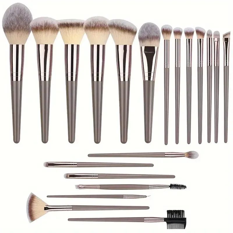 סט מברשות איפור 3-20 יחידות צלליות Fluffy Foundation קונסילר סומק סימון תיבת אחסון קוסמטיקה לנשים כלי יופי — image 15