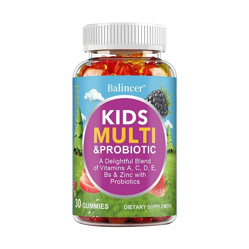 Gummies วิตามินรวมสำหรับเด็กออร์แกนิกพร้อมวิตามิน A C D E สังกะสีโปรไบโอติกส่งเสริมการย่อยอาหารและช่วยเพิ่มภูมิคุ้มกัน