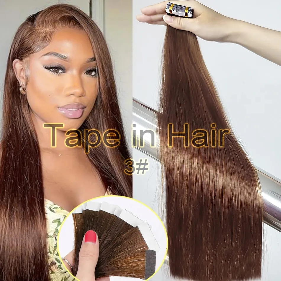Nastro adesivo all'ingrosso europeo a doppio disegno nelle estensioni Nastro Remy allineato con cuticole invisibili nelle estensioni dei capelli 100% capelli umani — image 10