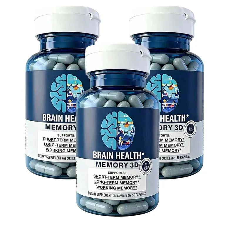 Memory 3D Brain Suplementy na pamięć i koncentrację Witamina B12 i B6 Kwas foliowy 50 kapsułek — image 9