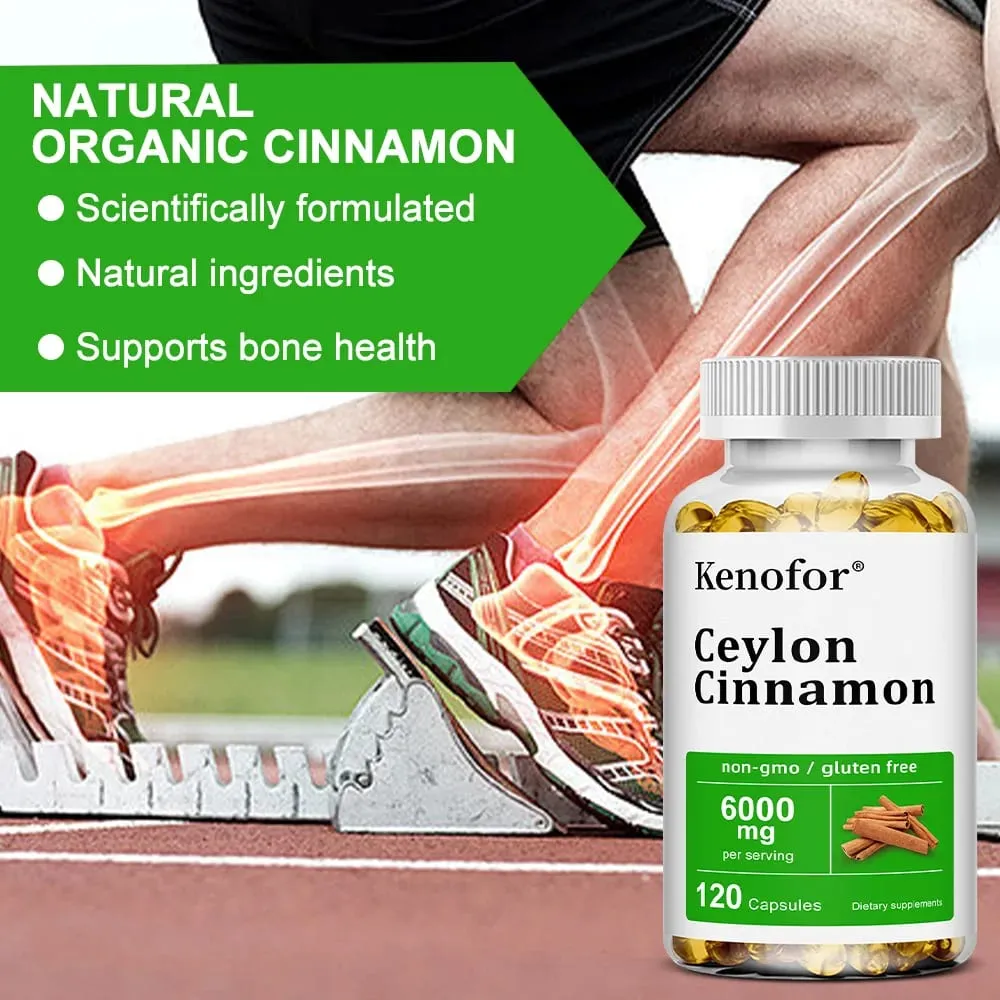 Integratore di cannella di Ceylon 6000mg - Supporto energetico e per la salute del cuore Antiossidante Non OGM e senza glutine - 30/60/120 Capsule — image 5