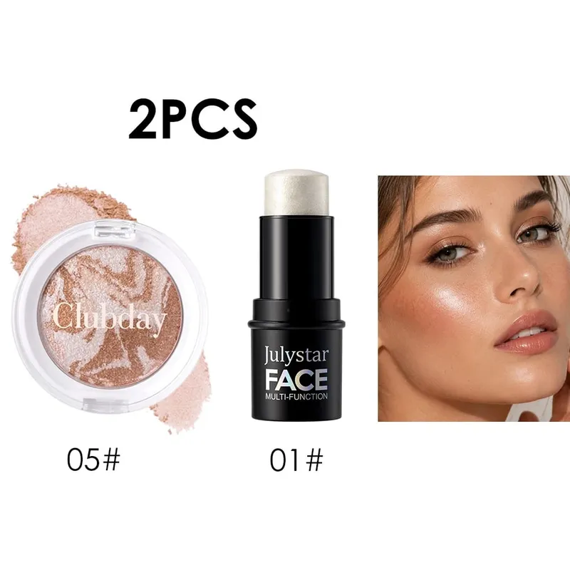 Ensemble combiné fard à joues et reflets, finition rosée lumineuse, couleur modulable, tenue longue durée pour un maquillage naturel et éclatant du visage — image 8