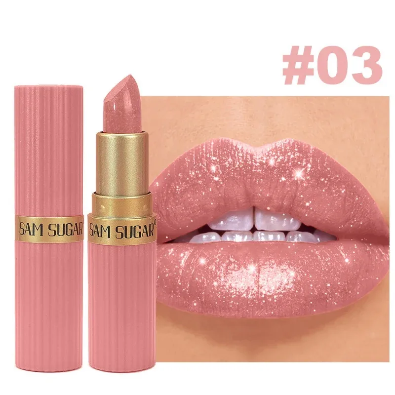 Gincu Baldu Metallic Diamond Sparkle Pearlescent Fine Shimmer Waterproof Non Stick Cup Makeup Bibir — image 6