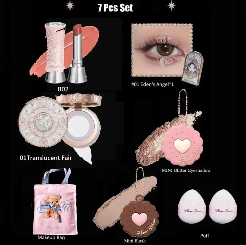 Flower Know Make-up-Set, Little Angel Collection, Make-up-Geschenkbox, Lidschatten, Rouge, mattierter Lippenstift, Textmarker, Komplettset, alles in einem — image 9