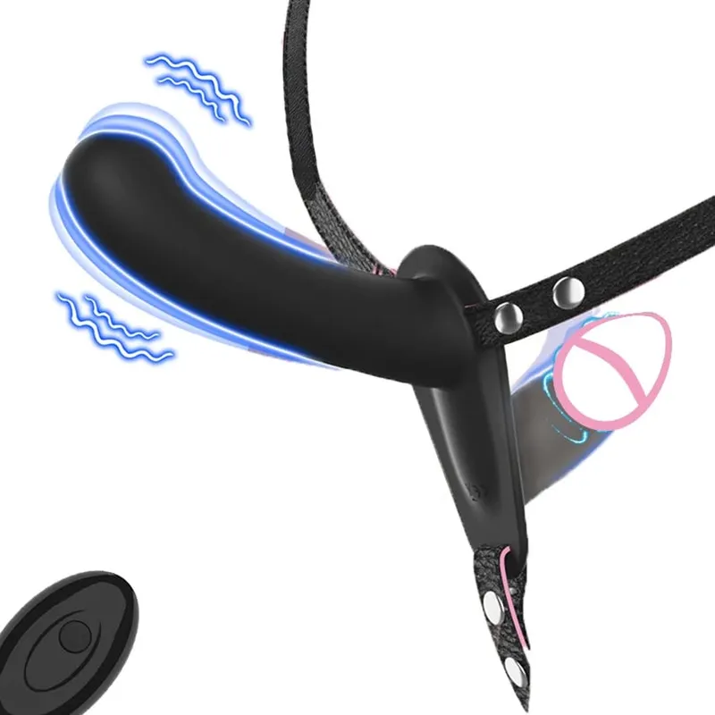 Strap On Double-Headed Vibrator Dildo Adjustable with 10 Vibration Modes Wearable Harness Sex Toy for Female Couple for Lesbians — image 8