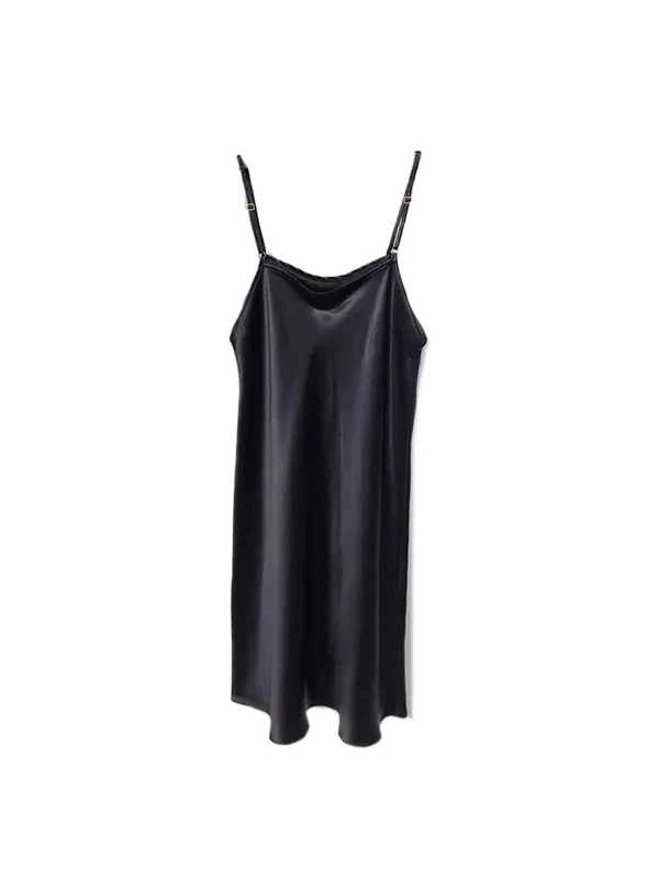 SuyaDream – Mini robe en soie véritable pour femme, 19mm, sans manches, couleur unie, bretelles Spaghetti, vêtements de nuit élégants et chics, 100%, 2025 — image 7