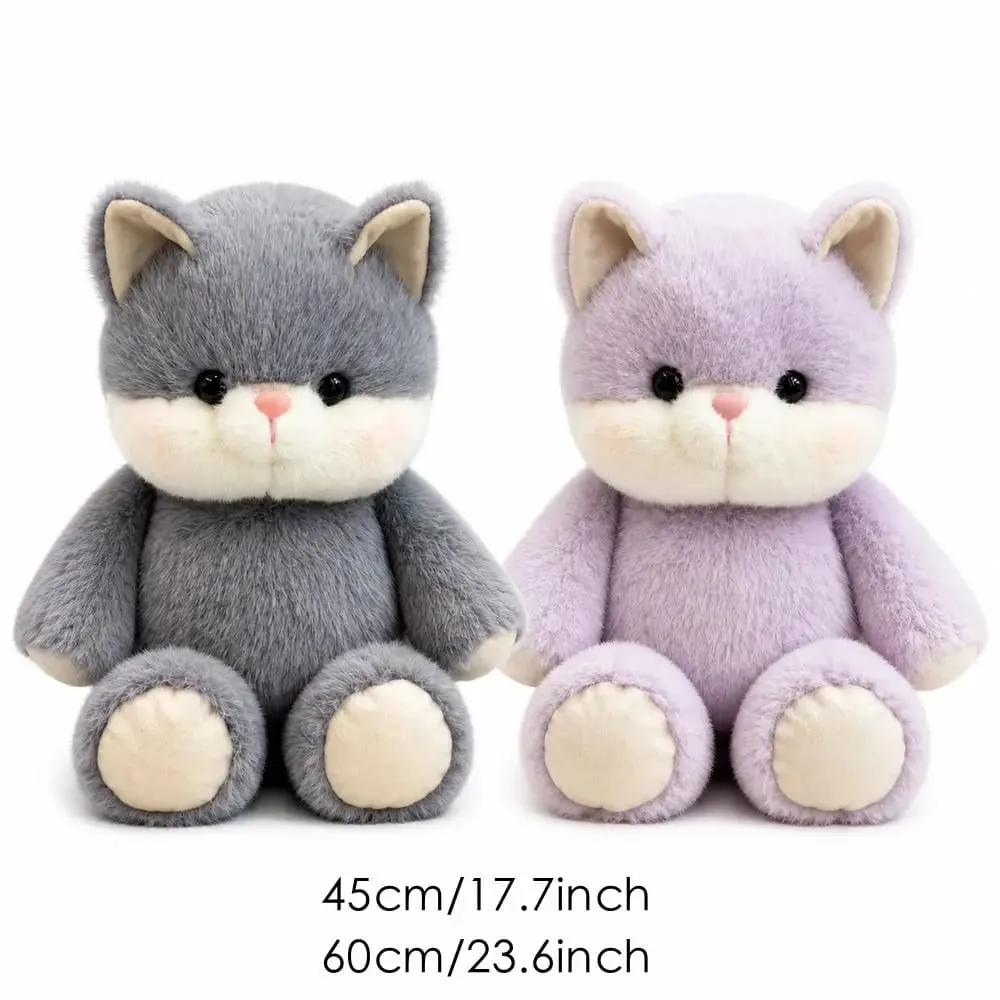 Rekaan Baru Bantal Plush Haiwan Boneka Kucing Lembut Sokongan Emosi Mainan Mewah Comel 17.7 inci Corak Kucing Boneka Binatang Mewah — image 4