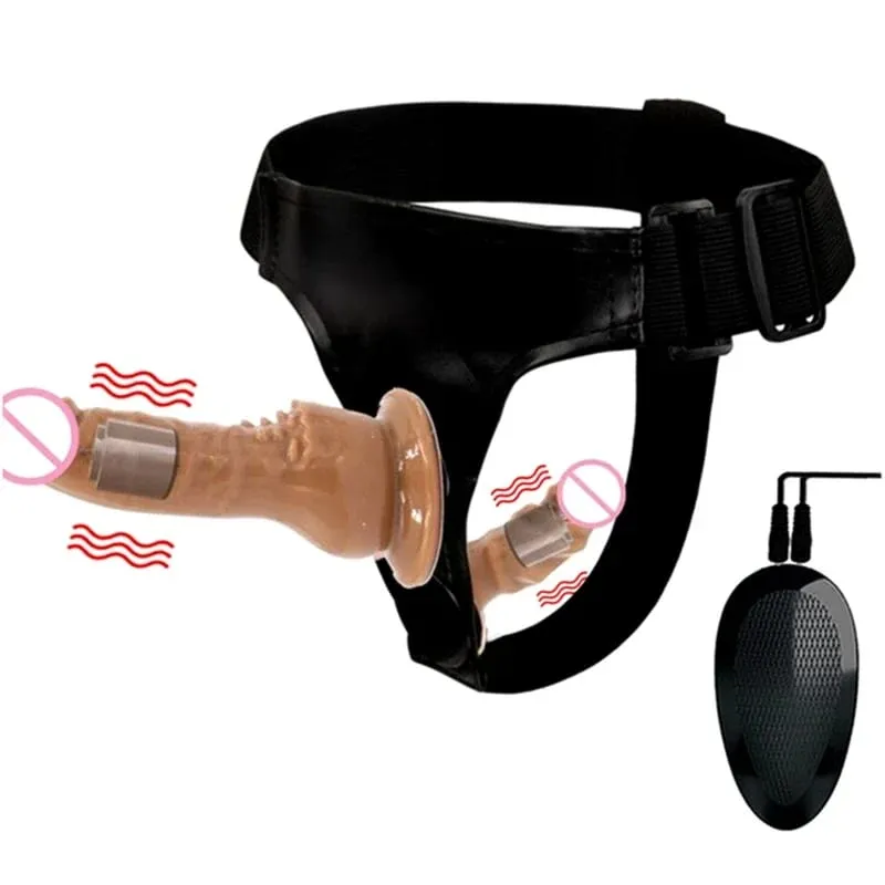 Strap On Big Dildo Vibrator Strapon Ultra Elastic Harness Belt Adult Sex Toys For Woman Lesbian Double Penis Realistic Dildos — image 2