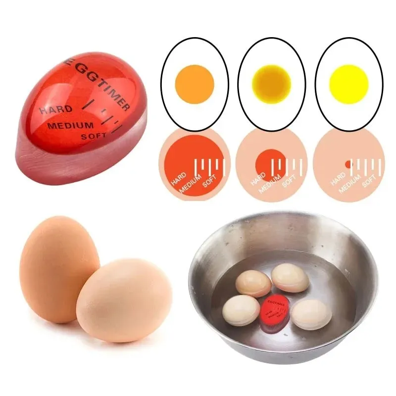 1/3pcs Egg Timer Kitchen Electronics Gadgets Color Eggs Cooking Changing Yummy Soft Hard Boiled Eco-Friendly Resin Red Tools — image 3
