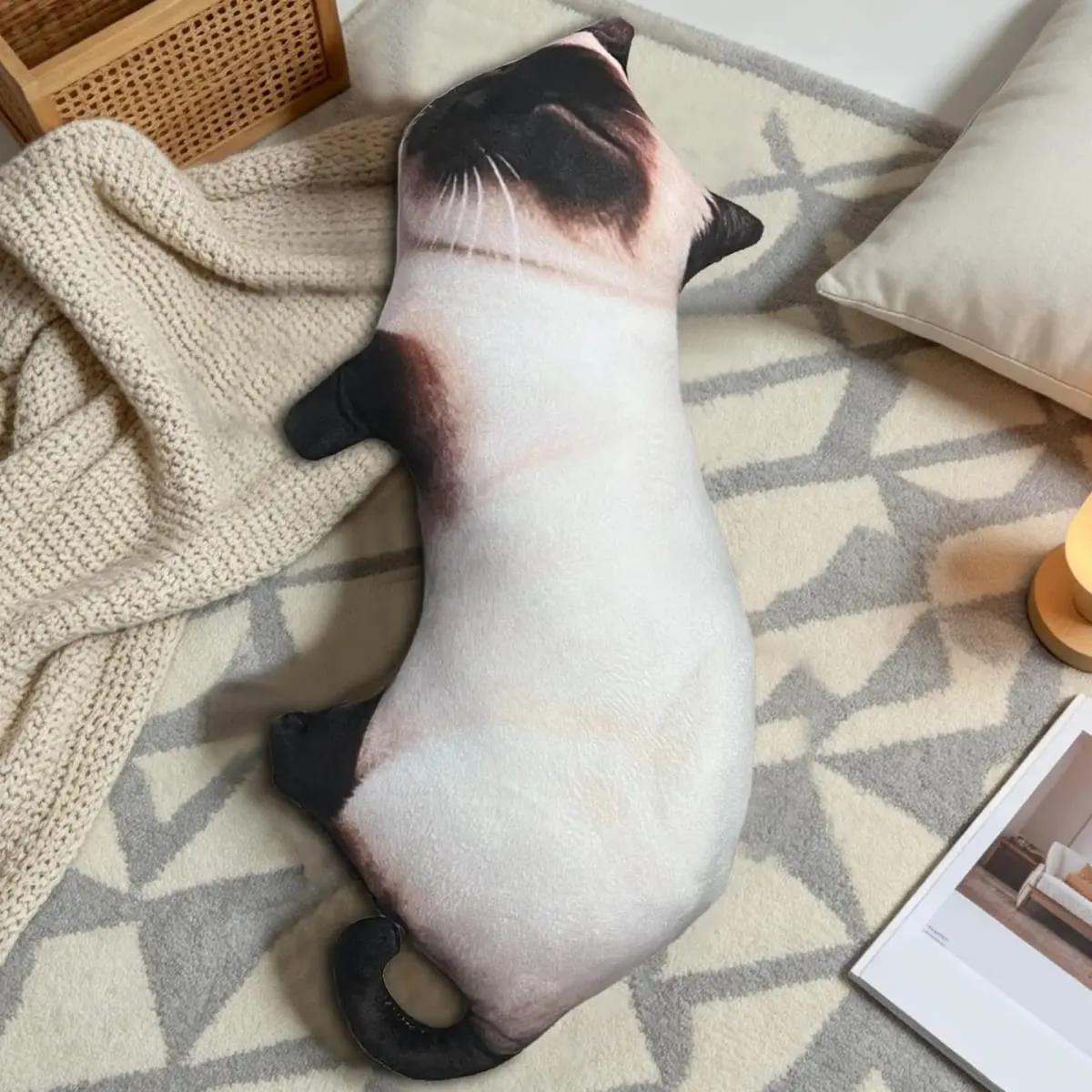 สมจริงแมวหมอน 60 ซม.ตุ๊กตาสัตว์ Cushion Decor ตกแต่งโยนหมอนสำหรับเด็กผู้ใหญ่ Apartment เนอสเซอรี่โซฟาโซฟา — image 8