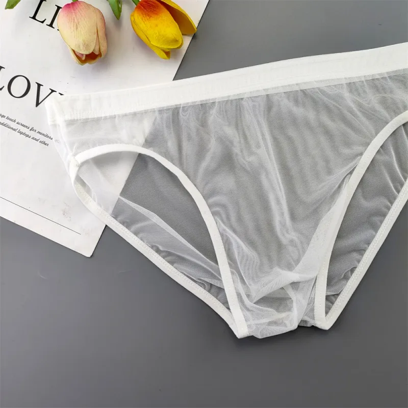 남성용 5pcs 투명 메쉬 속옷 울트라 얇은 관점 미드 라이즈 남성 파우치 슬립 옴므 팬티 플러스 사이즈 — image 19