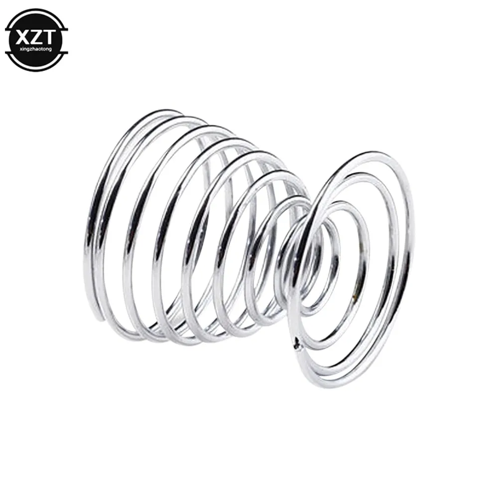 2 szt. Uchwyt na jajka spiralny Stainelss kieliszek do jajek gotowana kuchnia śniadanie gotowany na twardo uchwyt sprężynowy kieliszek do jajek narzędzie kuchenne gadżet kuchenny