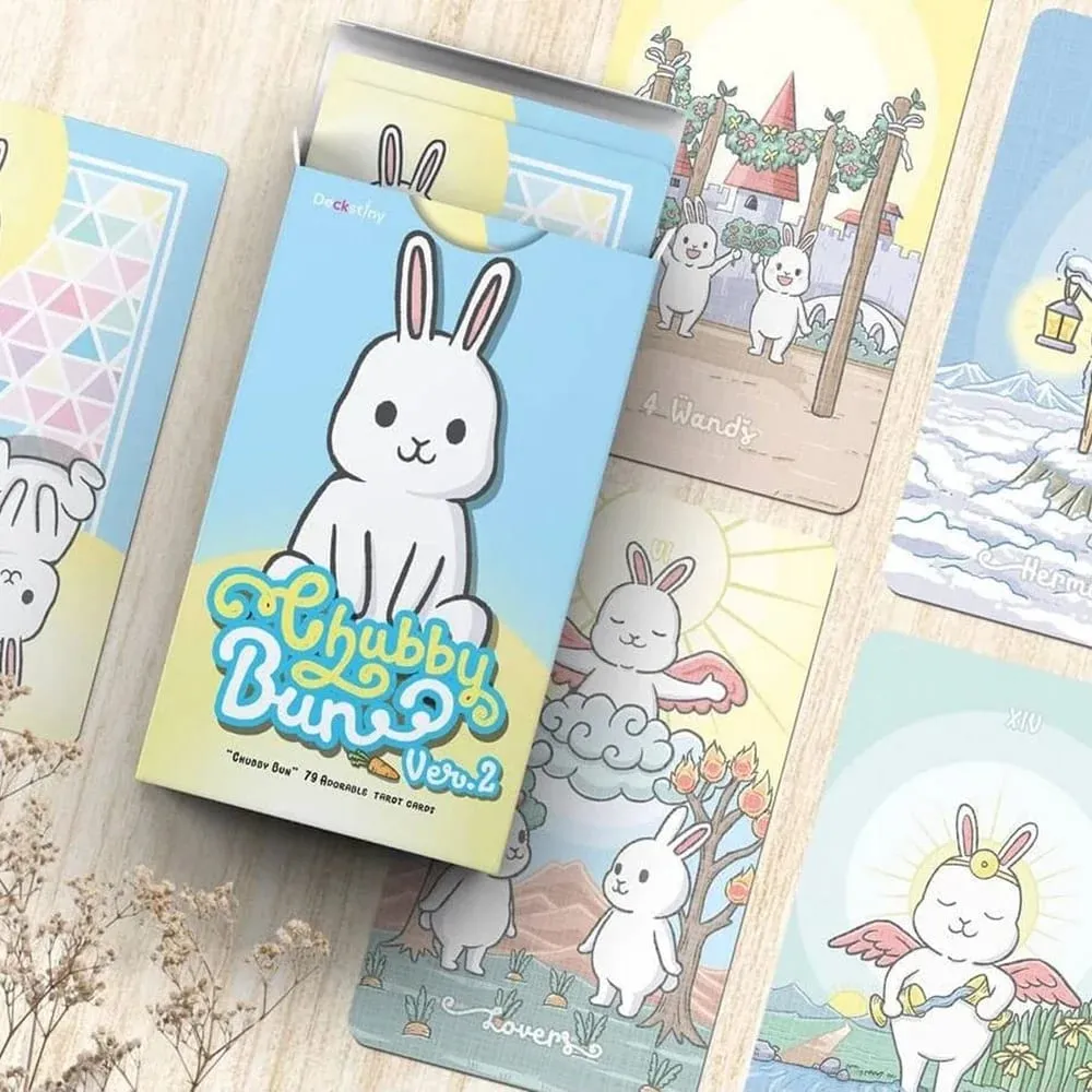 1 stk dæk Chubby Bun Rabbit Tarot Deck Version 2 Leisure Party Bordspil Højkvalitets Fortune-telling Prophecy Oracle Cards — image 5