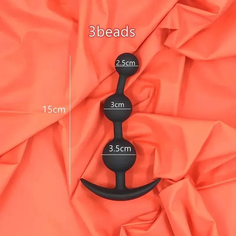 Large Anal Plug for Men & Women Multi-Size Silicone Anal Beads Trainer Kinky Adult Sex Toys for Beginners