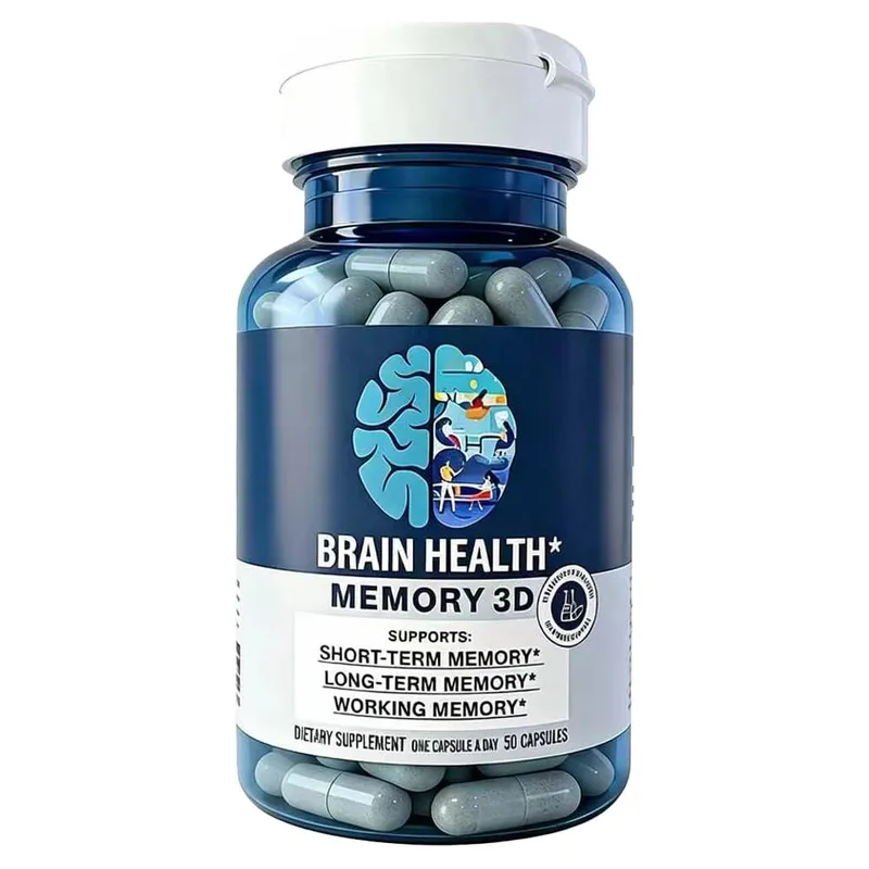 Memory 3D Brain Suplementy na pamięć i koncentrację Witamina B12 i B6 Kwas foliowy 50 kapsułek