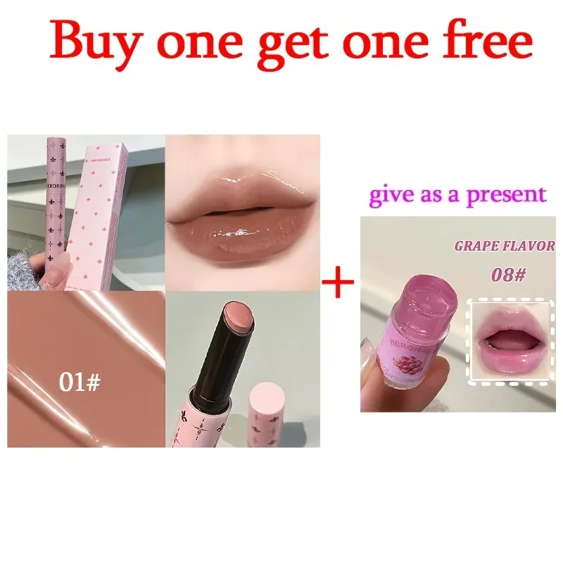 Herorange 1+1 Lip Set Hydrating Long Lasting Glitter Lip Makeup Portable Holiday Gift — image 7
