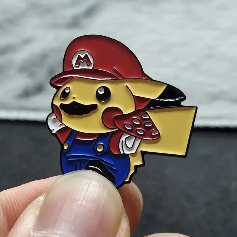 Pokemon Pikachu Enamel Pin Lapel Pin untuk Beg galas Kerongsang Besi Lencana Kerongsang Fesyen untuk Pakaian Hadiah Barang Kemas — image 3