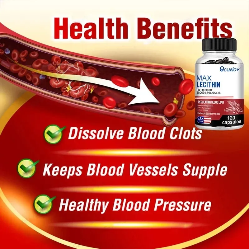 Lecithin Capsules - Cleansing Dissolving Blood Clots Cardiovascular Health Blood Lipid Support - Adult Men and Women — image 5