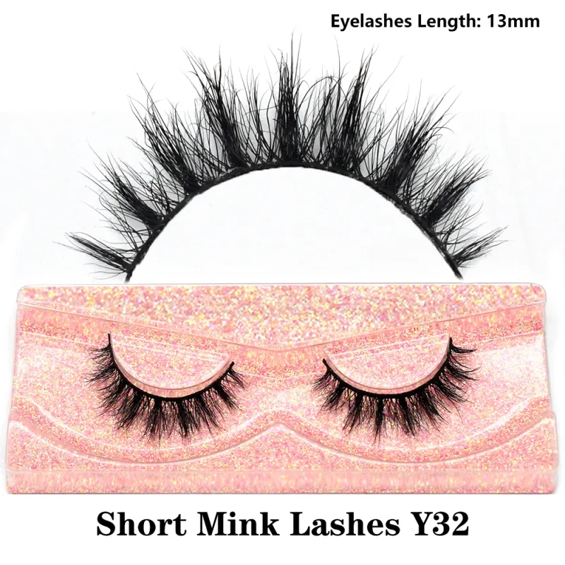 Mink จริงปุยสั้น Eye Lashes Extension Wispy นุ่มธรรมชาติขนตาปลอมสั้นสวมใส่ทุกวัน Full Strip Lashes แต่งหน้า — image 32