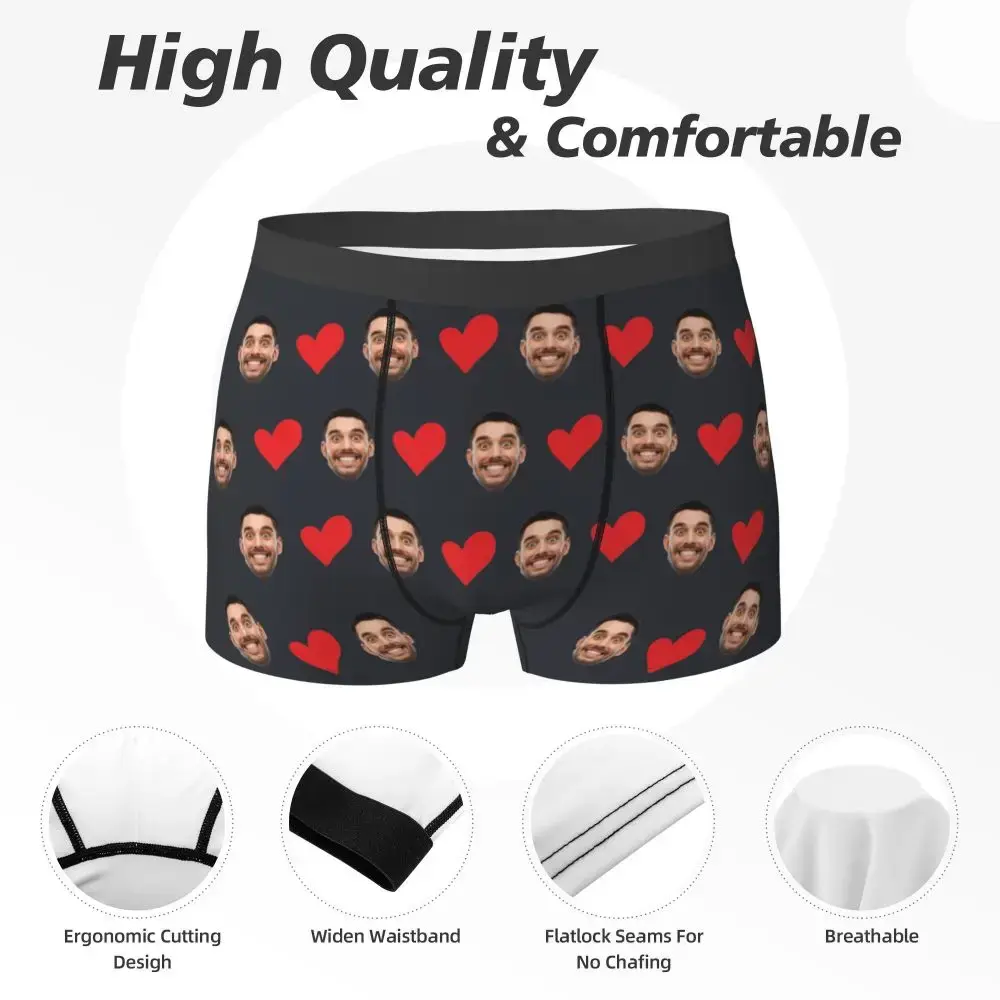 Personalized Face Photo Underwear Custom Heart Boxer Briefs Men Briefs Gift For Husband Anniversary Gift for Dad — image 23