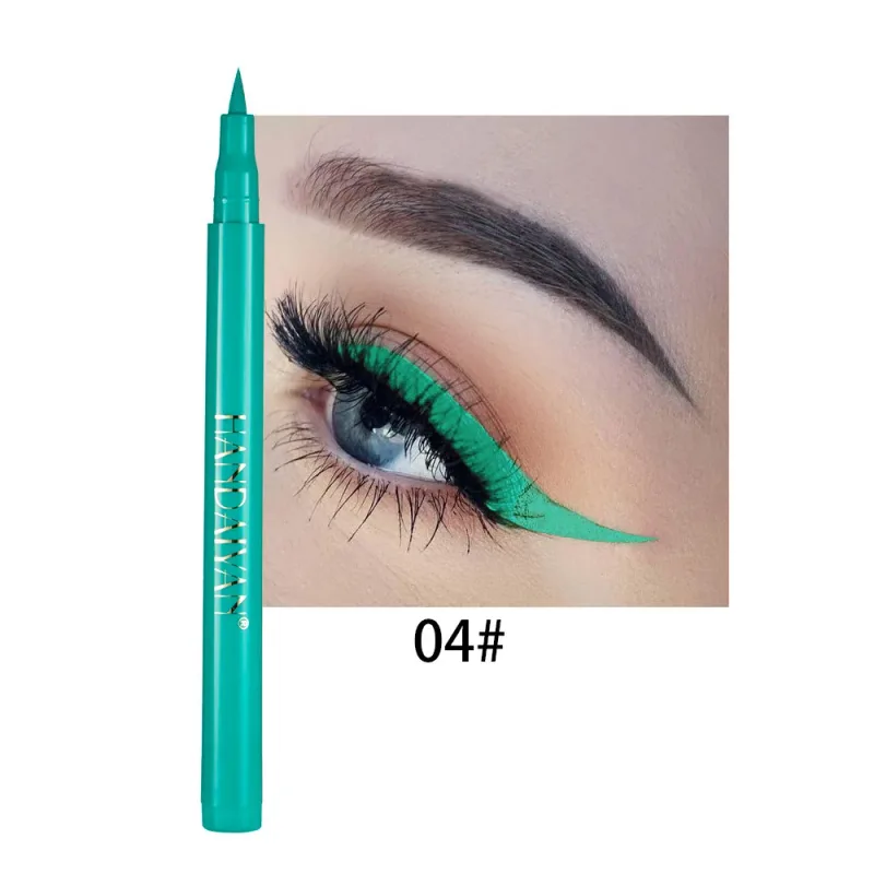 Pensil Eyeliner Putih Matte Cepat Kering Kosmetik Pena Eyeliner Cair Halus Tahan Lama Tahan Air Pena Eyeliner Antinoda — image 13