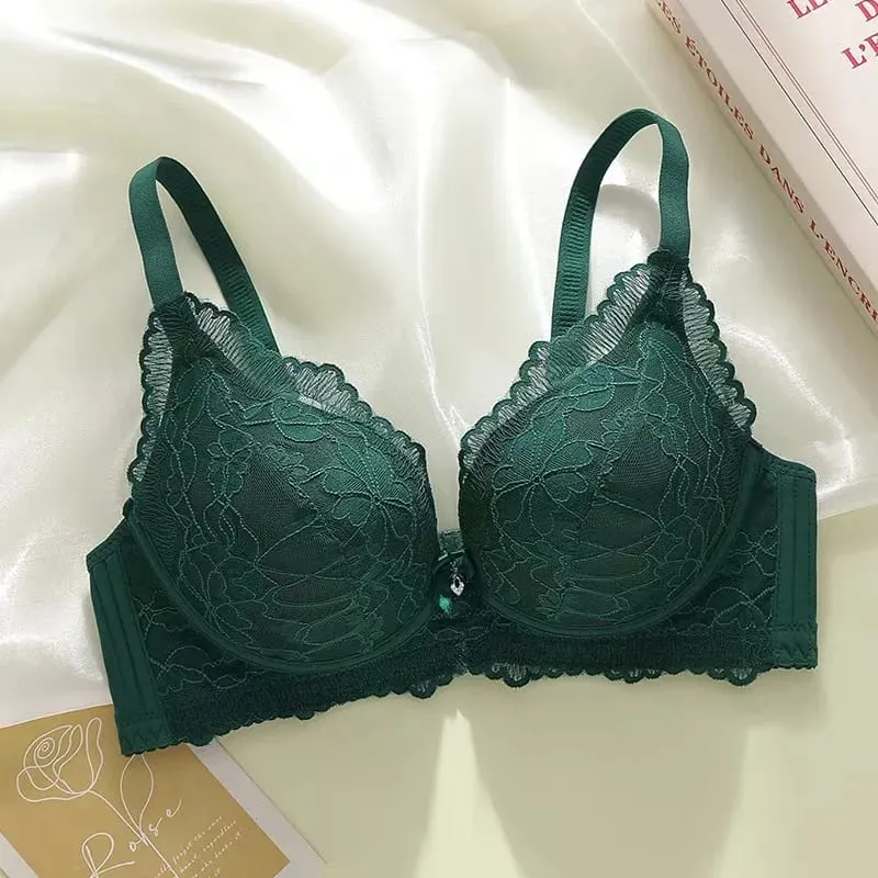 작은 가슴을위한 언더 와이어가없는 두꺼운 8cm 푸시 업 조절 가능한 브래지어 여성용 편안한 수집 보조 란제리 — image 9
