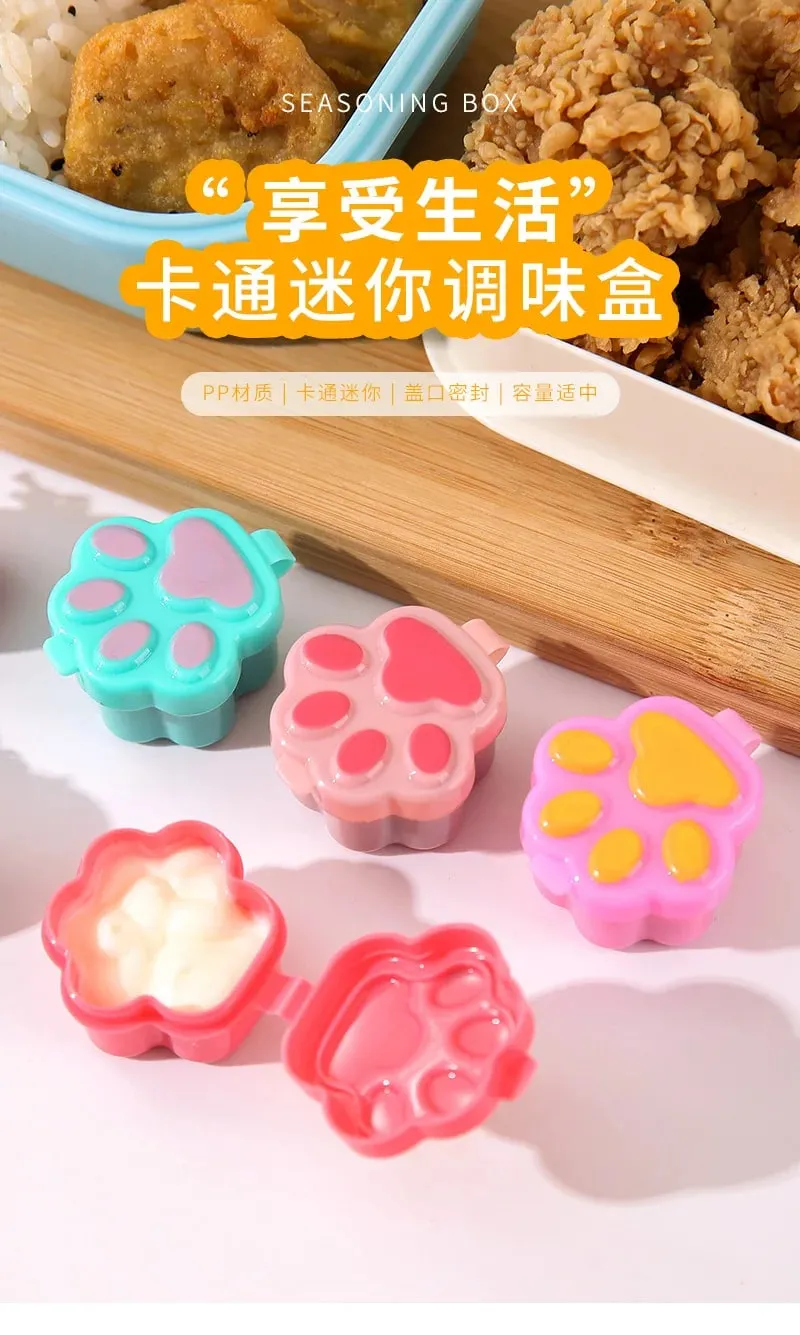 4pcs Mini Lunch Bento Soy Sauce Box Cute Design Plastic Portable Sauce Jars Condiment Dispenser Mini Salad Tomato Sauce Bottle — image 8