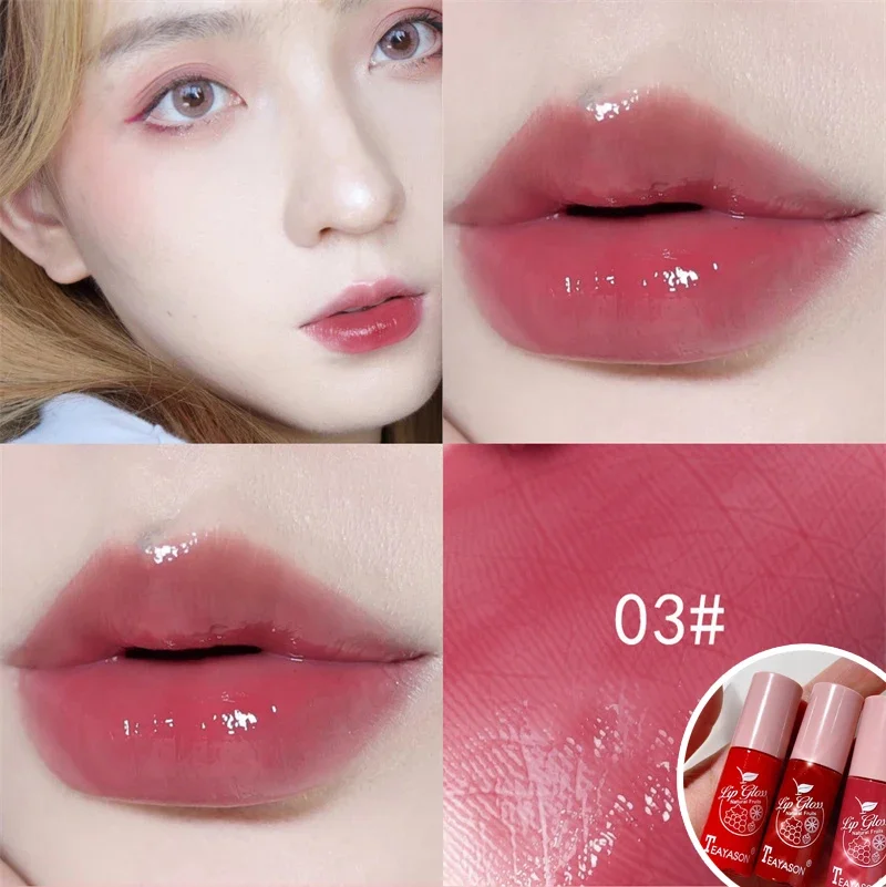 Brillant à lèvres miroir léger en verre Transparent, hydratant durable, liquide imperméable, nacré, brillance Fine — image 9