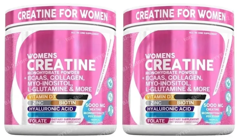 ผู้หญิง Creatine Monohydrate Powder 5000mg BCAA Multi-Collagen Biotin วิตามิน D3 Tropical Orange กีฬาโภชนาการ 30 เสิร์ฟ — image 8