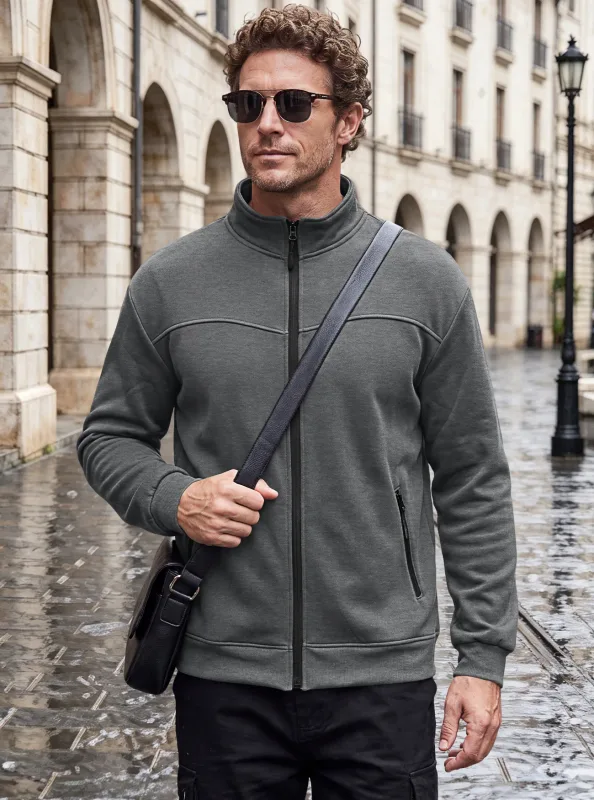 Four Seasons men's full-zip soft-shell jacket with stand-up collar, side pockets, long sleeves and relaxed casual style — image 28