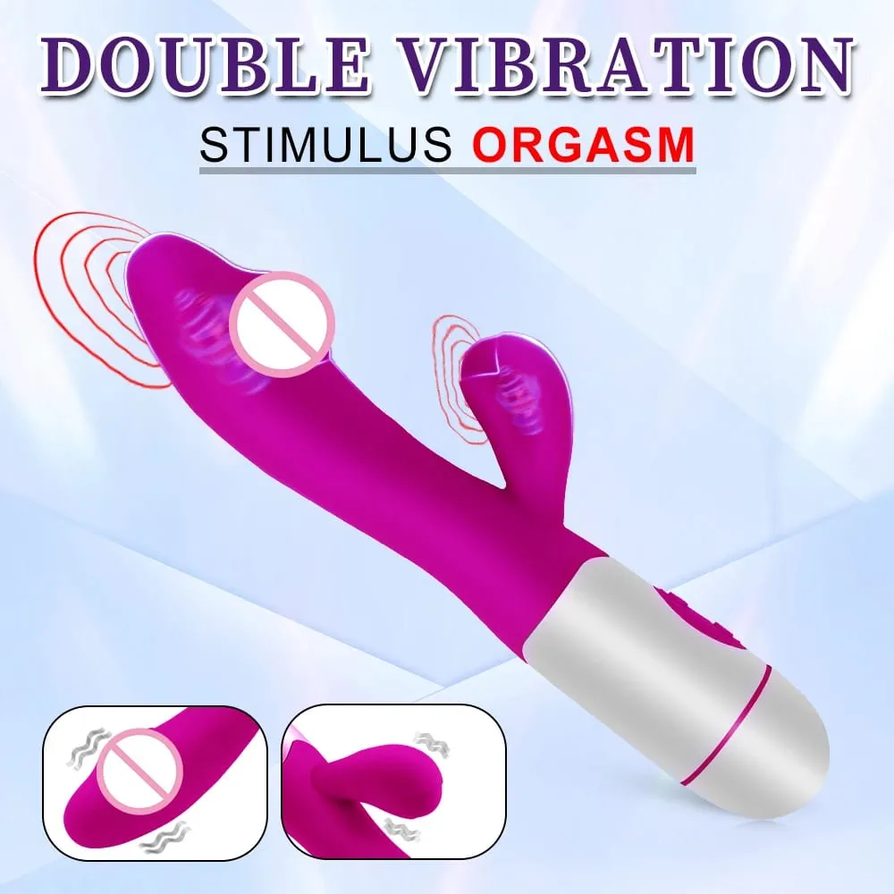 G Spot silikonowy wibrator królik z podwójną wibracją stymulator łechtaczki 10 prędkości zabawka erotyczna dla dorosłych dla kobiet — image 5