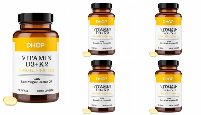 Vitamin D3+K2 Capsules 2000 IU + 100 Mcg - Bone Health & Immune Support Calcium Absorption Daily Wellness Formula 90ct — image 10