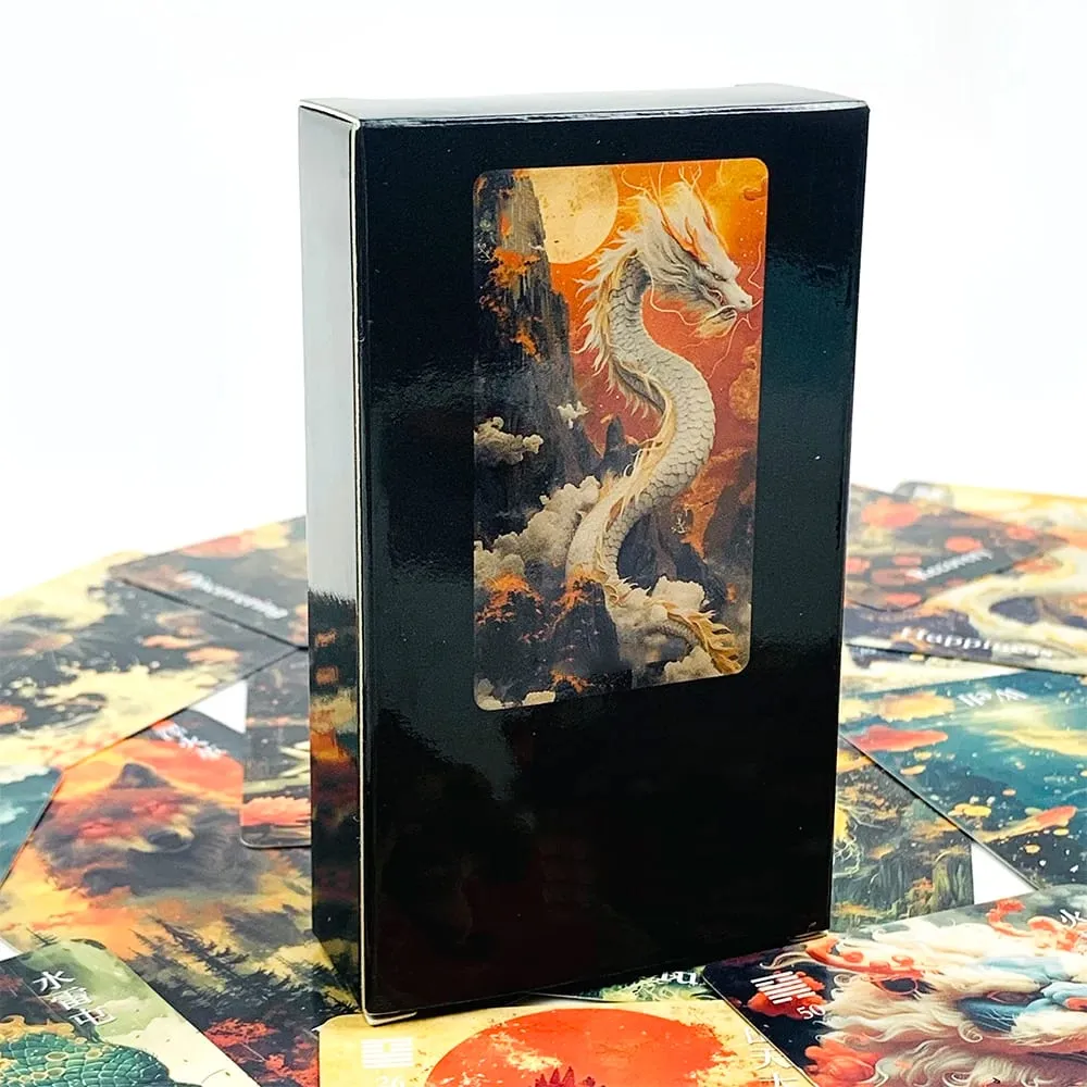 ใหม่ Oracle Dragon Deck การ์ดทำนาย 64 ใบพร้อม Hexagrams แบบดั้งเดิมและศิลปะสัตว์ลึกลับ คำแนะนำทางจิตวิญญาณและนักสะสม — image 1