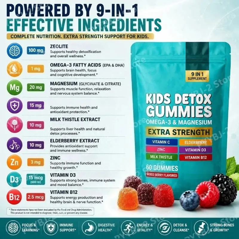Zeolite Gummies 60 Count Contain Multivitamin Omega-3 Magnesium and Elderberry Support Detoxification & Immune System Health — image 2