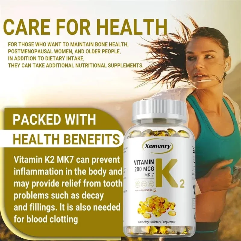 Suplemen Vitamin K2 MK-7 - Menyokong Penyerapan Kalsium Tulang Imuniti Sendi dan Kesihatan Jantung Mudah Ditelan — image 6